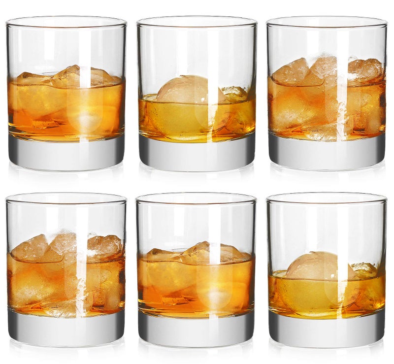 Bavel Rock Style Old Fashioned Whiskey Glasses 11 Ounce, Short Glasses For Camping/Party,Set Of 6 - Image 1